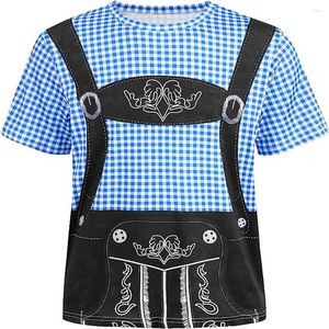 Hommes t-shirts mode allemand octobre Festival Costumes bavarois Lederhosen drôle hommes vêtements Oktoberfest Harajuku haut