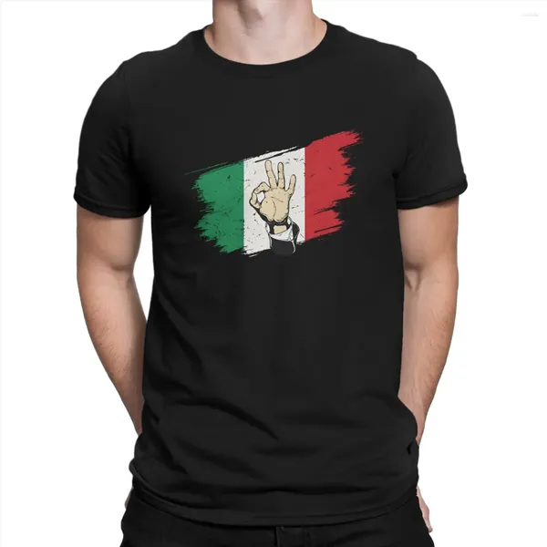 Camisetas para hombre, camiseta con gesto a la moda, Camisa de algodón con cuello redondo para hombre, camisetas de manga corta de regalo italiano, camisetas para adultos