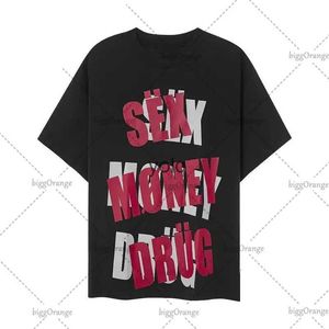 T-shirts pour hommes Mode Robe gothique Rouge Noir Lettre Imprimer T-shirt Homme Y2K2023 Street Harajuku Casual Lâche Col Rond Top T-shirt Femme'syolq