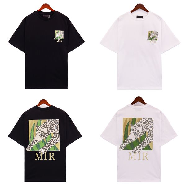T-shirts pour hommes mode herbe motif léopard imprimé t-shirts hauts décontracté col rond t-shirts unisexe vêtements