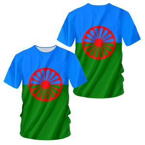 T-shirts masculins Fashion Gypsy Flag Design T-shirt Men Men Summer Imprimée Romani Gypsy Girl Costume T-shirt Boho Vêtements Gypsy Hippie Wear 230811