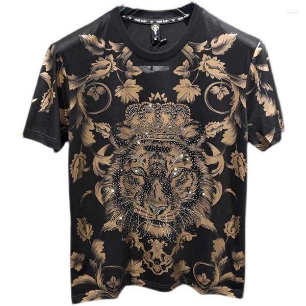 Camisetas para hombre Moda Hj0127 Tops Camisetas 2023 Runway Luxury European Design Print Party Style Camisetas Ropa