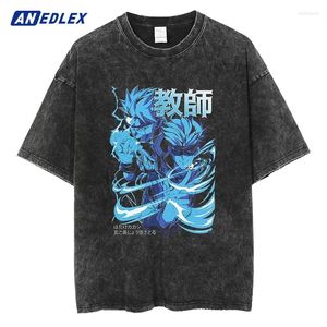 Heren T-shirts Mode Japanse Vintage T-shirt Mannen Anime Print Shirt Harajuku Katoen Casual Zomer Korte Mouw Oversized Tops Tees