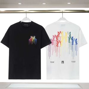 Heren T-shirts Mode Letter Drip Collage Print T-shirts Mannen Vrouwen Designer Streetwear Tee Shirts Zomer Korte Mouw Hip Hop Maat S-xxxls18o