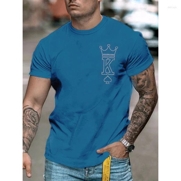 T-shirts pour hommes Mode Vêtements pour hommes T-shirt surdimensionné Y2k Lettres Strass Designer Tops à manches courtes Biker Casual Street T-Shirt High