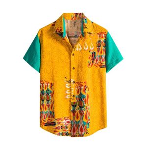Heren t-shirts mode heren Hawaiian strand shirts zomer patchwork korte mouw bloemenprint tropische aloha vakantievakantkleding