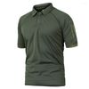 T-shirts pour hommes Fashion Men de chemise militaire respirante Combat Tactique Camouflage Camouflage rapide Dry Colde courte Polo de pêche en plein air