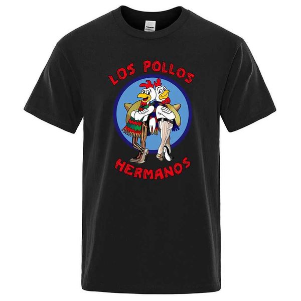 T-shirts pour hommes T-shirts masculins 2022 Summer Los Pollos Hermanos Tops Male Chicken Brothers Short Sve T Funny Hipster Hot Sale Tops T240510