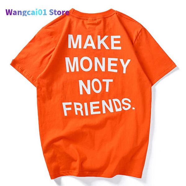 T-shirts pour hommes T-shirts à la mode pour hommes Tops d'été T-shirts Hip Hop tter Printing T-shirt pour hommes Ma Cotton Short Seve Make Money Not Friends HH160 0228H23