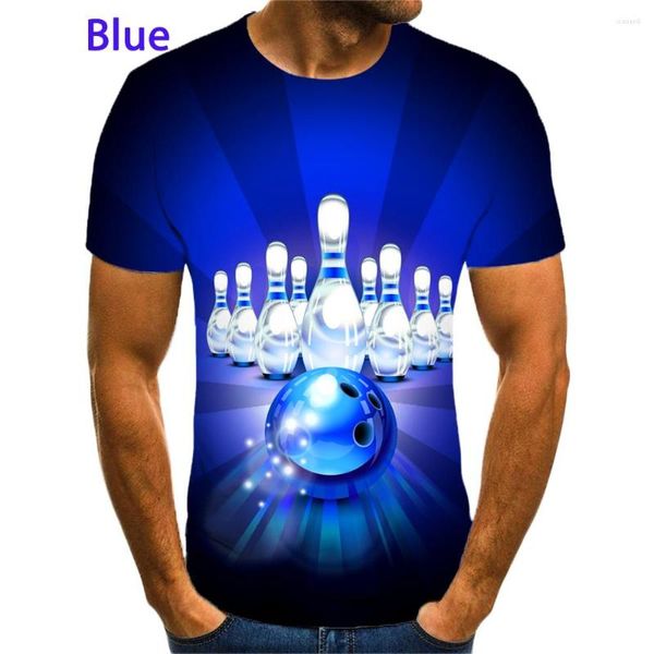 Camisetas de hombre Moda Hombre Mujer Camiseta divertida 3d Impreso 11style The Bowling Ball Shortsleeve para