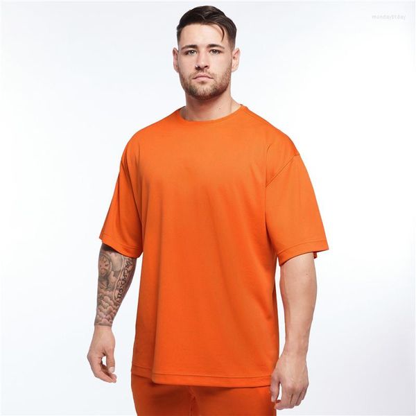 Hommes t-shirts mode hommes surdimensionné à manches courtes course maille vêtements décontractés musculation Fitness collants gymnastique sport t-shirt