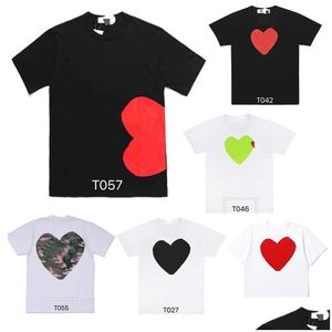 T-shirts pour hommes Mode Mens Play T-shirt Designer Red Heart Commes Casual Femmes Chemises Des Badge Garcons Haute Quanlity T-shirts Coton Dh4Q7