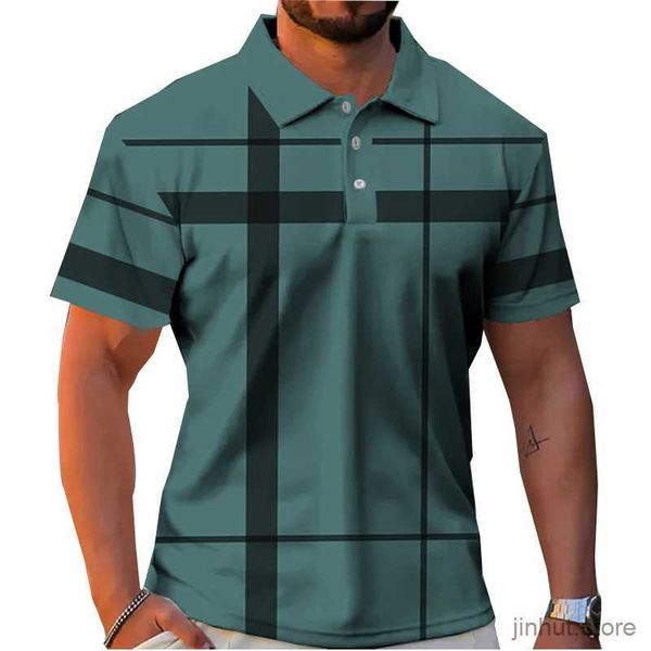 Camisetas para hombres Fashion Fashion Polo Shirt Polo 3D Camiseta impresa Camiseta de verano Menores Patrón simple Top de manga corta Camisas de polo para hombres