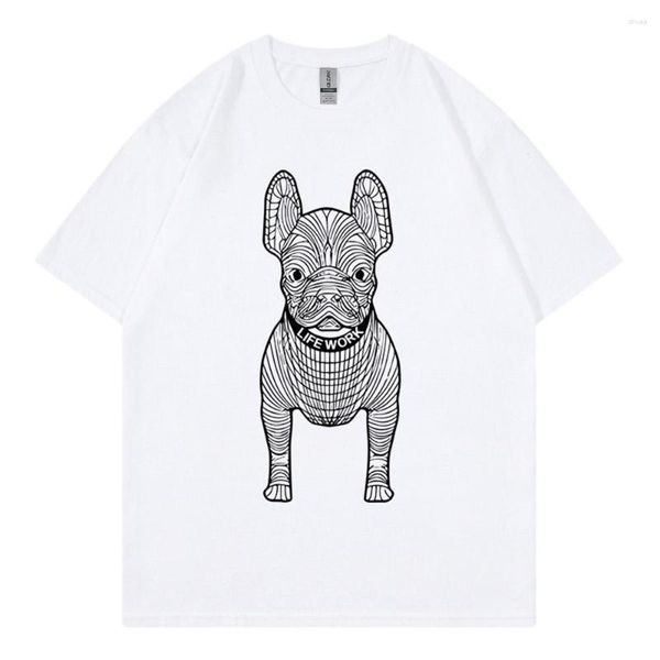 T-shirts pour hommes Mode Hommes Femmes T-shirts Couple Hip Hop Chemise T-shirts drôles Tops Style coréen Tendance Marque Haute Qualité Solide Coton Chien Imprimer