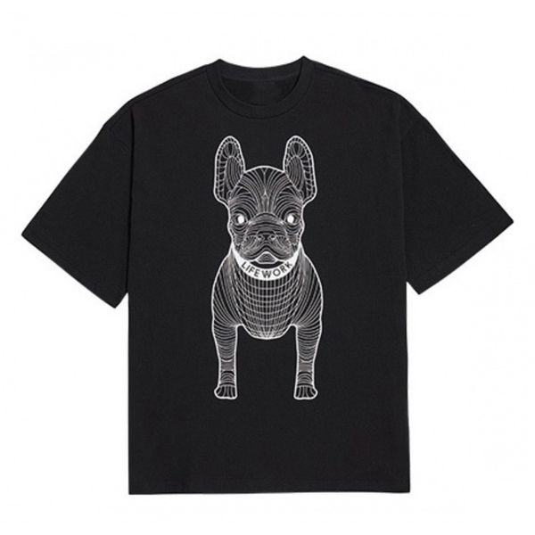 T-shirts pour hommes Mode Hommes Femmes T-shirts Couple Hip Hop T-shirt Drôle Tees Tops Style Coréen Tendance Marque Haute Qualité Solide Coton Chien Imprimer 230607