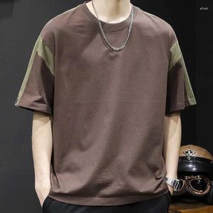 T-shirts pour hommes Mode O-Cou Épissé All-Match T-shirt à manches courtes Vêtements pour hommes 2024 Été Lâche Pulls Casual Tops T-shirt coréen