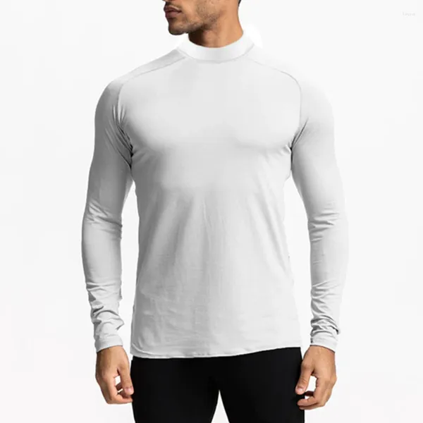 Camisetas para hombre Moda Deporte al aire libre Camisa masculina Transpirable Casual Negro Clásico Poliéster Spandex Camiseta sólida Blanco