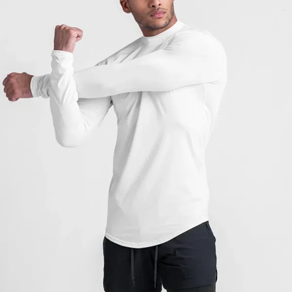 T-shirts pour hommes Mode Sport de plein air Chemise masculine Respirant Casual Noir Classique Polyester Spandex Solide T-shirt Universel