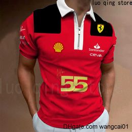 T-shirts masculins Fashion Polo F1 Racing Outdoor Extre Sports Top Men's Shell-Helis Co-Brand Team Short Seve Red Sport Shirt T-shirt 4113