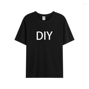 T-shirts pour hommes Chemise de mode bricolage personnalisé imprimé T-shirts hommes coton O cou décontracté graphique à manches courtes