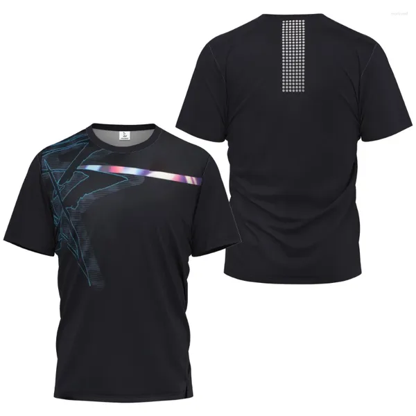 T-shirts pour hommes Mode Simplicité Couleur unie Sportswear Chemise de badminton en plein air Tennis de table Vêtements d'entraînement Casual Top à manches courtes