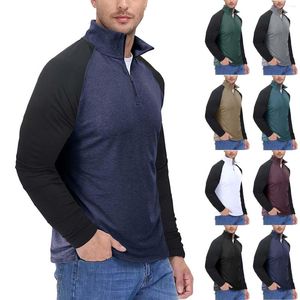 Heren t shirts mode lente en herfst casual ritssluiting met lange mouwen voor mannen pack hoog bulk shirt grote heren