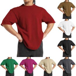 Camisetas para hombres Moda Primavera y verano Paquete casual para hombres Mens Plain Frote un poco de suciedad en la camisa Big Tall