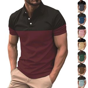 Camisetas para hombre Moda Primavera y verano Casual Botones de manga corta Cuello en V Paquetes de camisas para hombre Camiseta de microfibra para hombres
