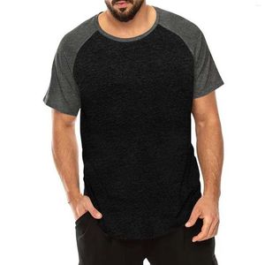 Hommes t-shirts mode printemps et été décontracté court coton Spandex t-shirt hommes hommes poche col roulé à manches longues col montant