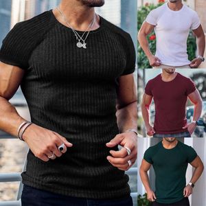 T-shirts pour hommes Fashion printemps et été décontracté à manches courtes à manches courtes rond du papier transfert foncé pour les hommes pack