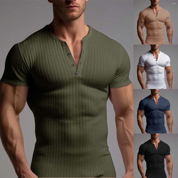 Camisetas para hombre Moda Primavera y verano Casual Manga corta Cuello redondo Color sólido Ropa para correr para hombre Big Tall para hombres