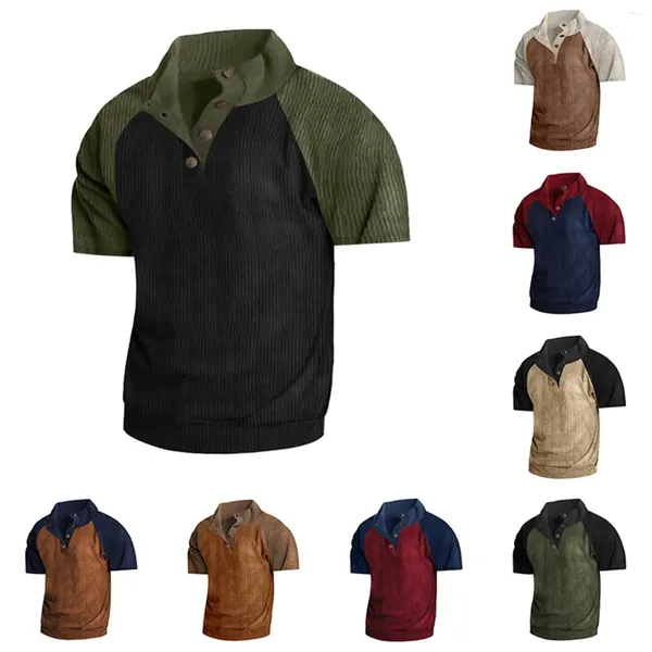 Camisetas para hombres Moda Primavera y verano Clásico Pana Cuello de manga corta Sólido Paquete para hombre Casual Mod Bod Tops