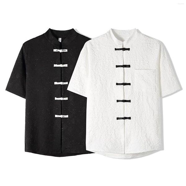 T-shirts pour hommes mode printemps et été décontracté à manches courtes Vintage Tang vêtements plaque Blouse haut à manches longues hommes