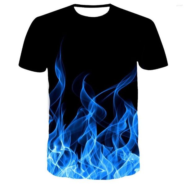 Hommes T-shirts Mode Été 3D Imprimé Flamme Chemise Garçons Filles Étudiants Tee Tops Hommes Femmes Cool Respirant À Manches Courtes Enfants