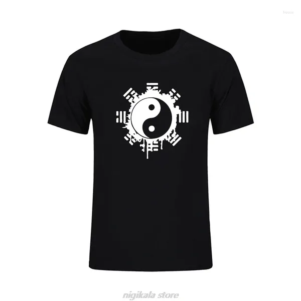 T-shirts pour hommes Mode Été Qualité Impression T-shirt Hommes Tops Chinois Tai Chi Encre Ying Yang Coton Taille de l'UE XS-5XL Tee-shirt surdimensionné