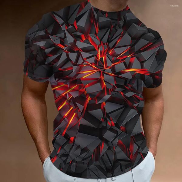 Camisetas para hombre Camiseta de moda Estampado 3D Estilo creativo Diseñador callejero Manga corta Suelta Tops de gran tamaño Camisetas Ropa deportiva informal diaria