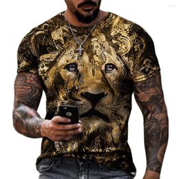Camisetas para Hombre Moda Tigre Animal Gráfico Camisa 3D para Hombre Estilo Callejero De Verano Cuello Redondo Manga Corta Harajuku Camisetas Masculinas De Gran Tamaño Tops