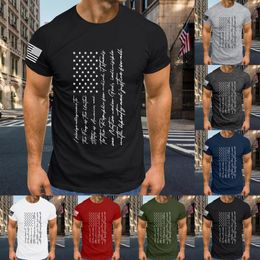 T-shirts pour hommes Tops de mode pour hommes Independence Day Flag Imprimez le printemps d'été Sports USA 4 de juillet Top