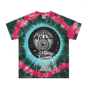 Männer T Shirts Mode Tops Streetwear Baumwolle Tees männer Sommer Handgemachte Tie Dye Muster Hemd Casual Kurzarm harajuku