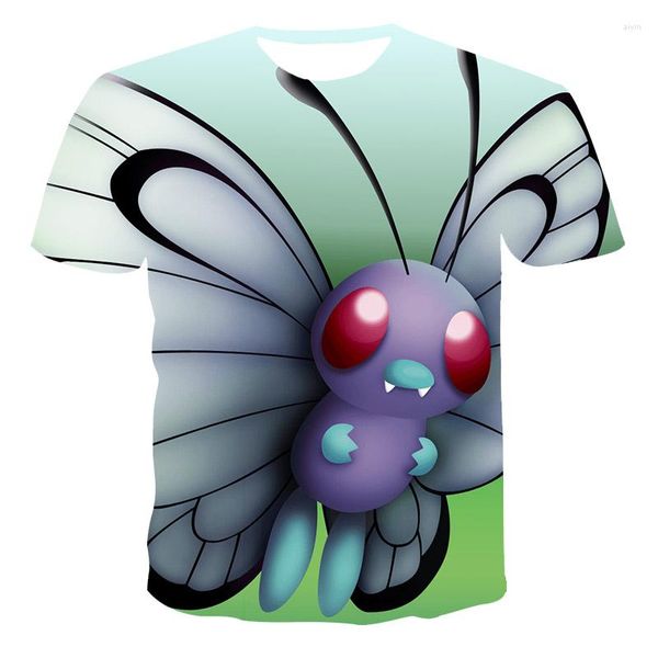 Camisetas para hombres Moda Tendencia Niños Niñas Niños Camiseta Impresión 3D Mariposa Top 2023 Verano Suelto