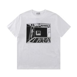 T-shirts hommes Tendance de la mode CAVEMPT T-shirt à manches courtes Modèle de tunnel abstrait T-shirt imprimé Harajuku Style Tee Hommes Femmes Casual Tops J240319