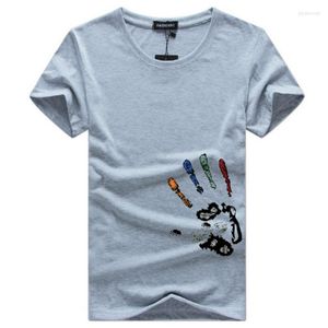 T-shirts pour hommes Mode T-shirts pour hommes à la mode Plus Size L-5XL Tee Shirt Casual Summer Tops à manches courtes Palm Pattern Imprimé O-cou Regular