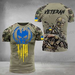 T-shirts masculins mode Ukrainien 3D imprimé T-shirt pour hommes Forces spéciales plus chemises de taille mâle Slve Camisetas d'été décontractée mâle T240419