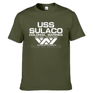 T-shirts hommes Mode USCSS Nostromo T-shirt Alien USS Sulaco Colonial Marines Aliens Off World T-shirt à manches courtes Hommes Coton O Cou T-shirts