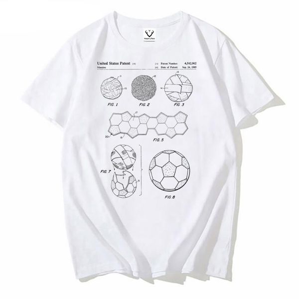 Camisetas para hombres Moda Vintage Hombres Manga corta Verano Boy Casual Tees Antiguo Clásico Camiseta Balón de fútbol Patente Hip Hop Streetwear