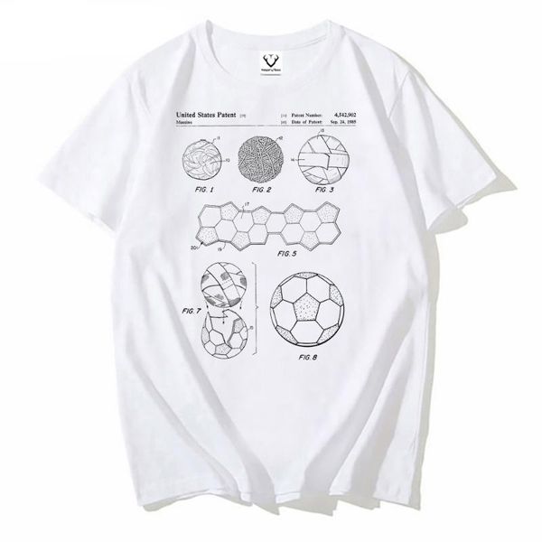 T-shirts pour hommes Mode Vintage Hommes Manches courtes Summer Boy Casual Tees Antique Classic T-shirt Ballon de football Brevet Hip Hop Streetwear