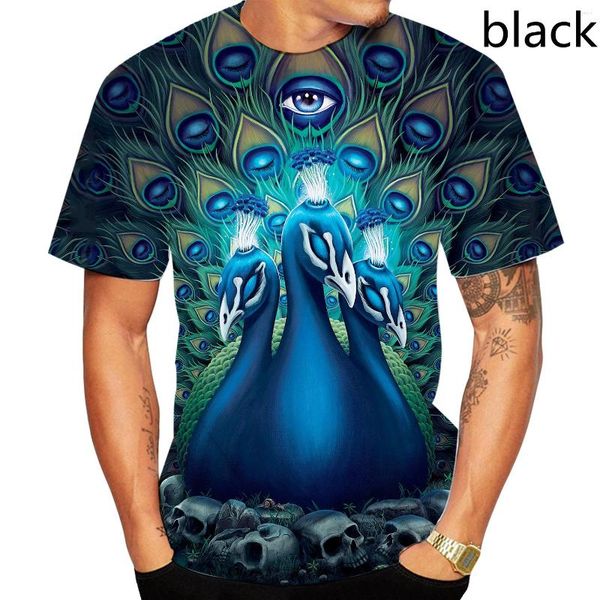 T-shirts pour hommes mode femmes/hommes impression 3D plume de paon T-shirt décontracté à manches courtes haut taille S-4XL