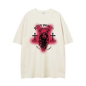 T-shirts masculins T-shirts à la mode American Gothic Street Cross T-shirt Summer Y2K Hip Hop Personnalisé Retro Retro Surdimension T-shirt Top Q240517