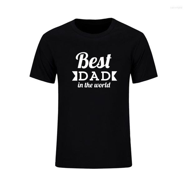 T-shirts pour hommes T-shirt de fête des pères Worlds Dad In The World Letter Print Birthday Gift Daddy Present Pappa Mens Shirt Funny Cool Tops Tee