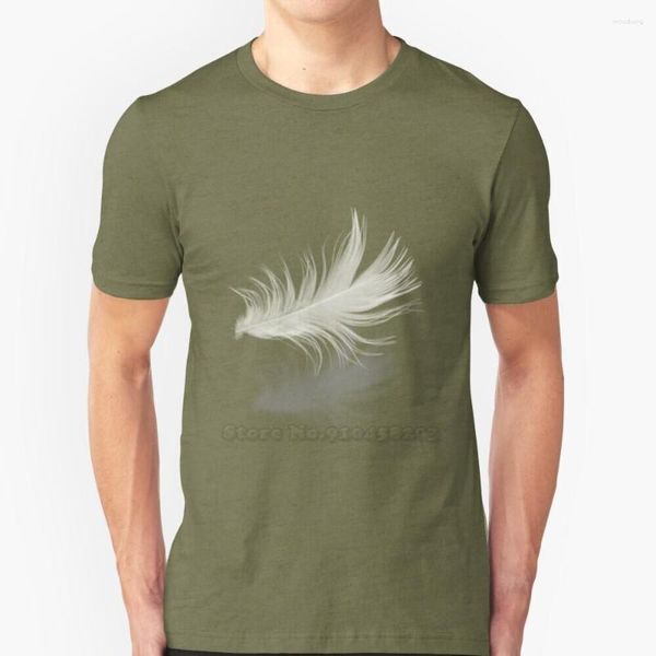 Camisetas para hombre Camisa con estampado divertido de plumas para hombre Estilo de verano Hip Hop Símbolo informal Forma 3D Silueta suave Un objeto Magia voladora